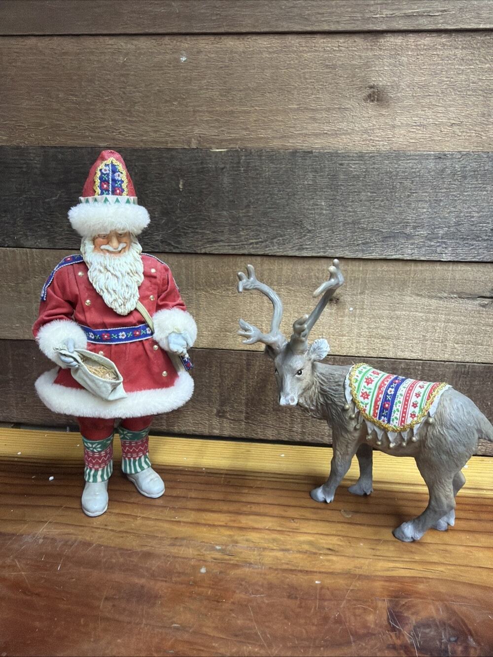 VTG Possible Dreams Alpine Christmas Clothique Scandinavian Santa & Deer -in Box
